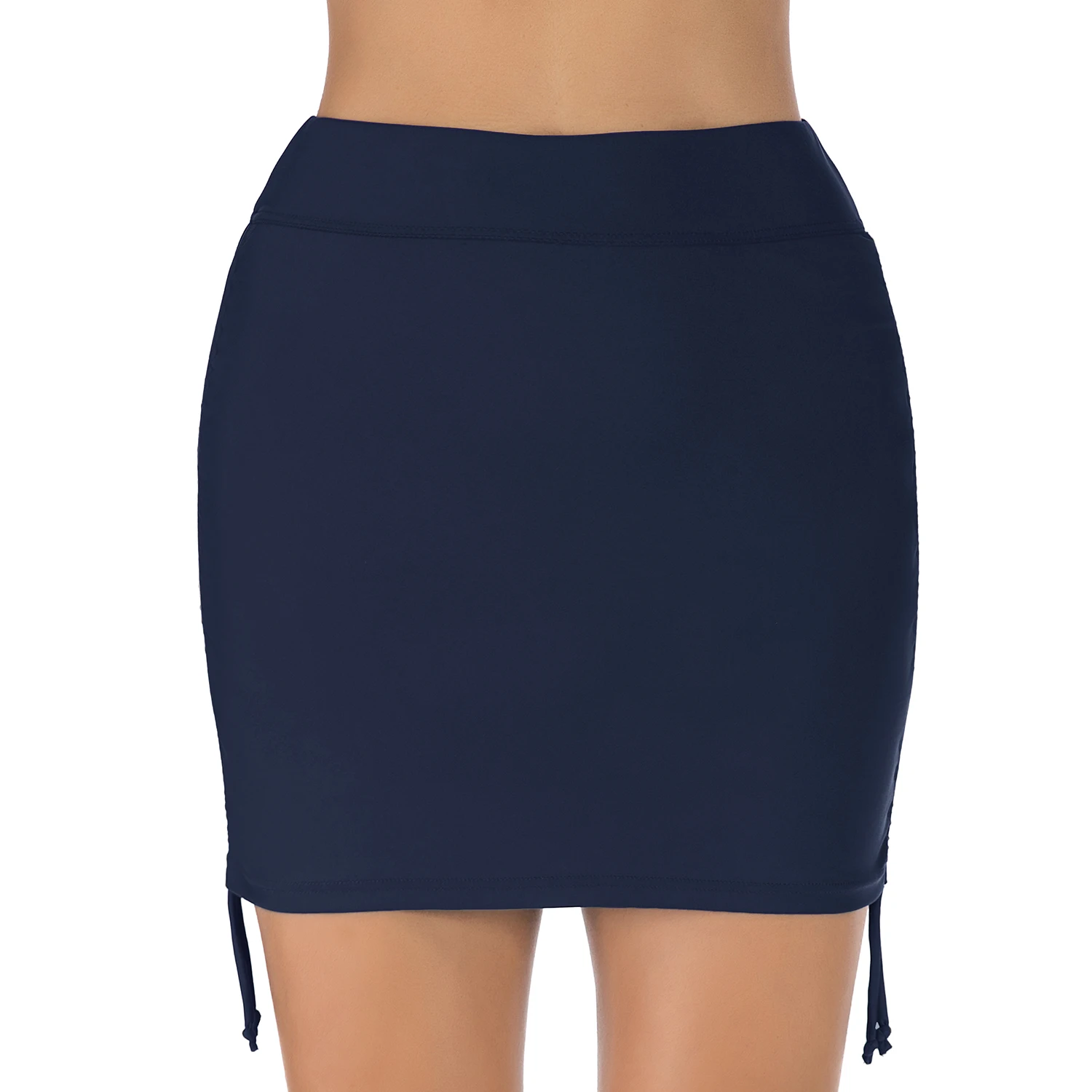 

Women's swimdress drawstring ruched swim skirt adjustable tie side swimsuit bottom