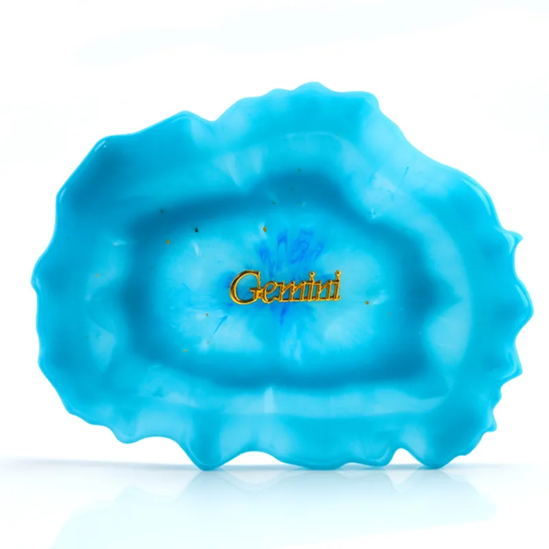 

New Design Shiny Resin Silicone Mold For Geode Coaster DIY Epoxy Craft Making Irregular Shape Coaster Table Decoration, Customized colors