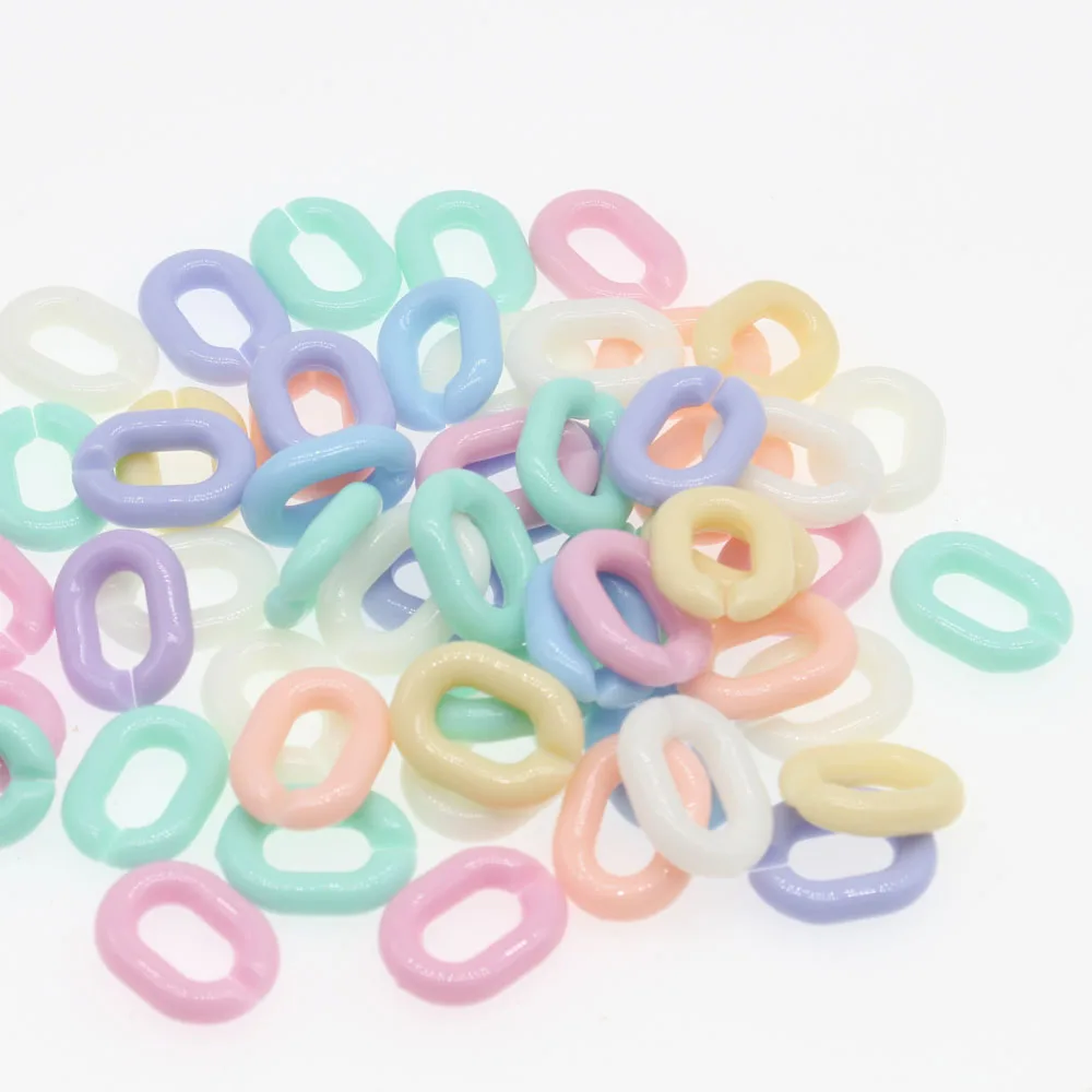 

Candy Mixed Colors Acrylic Twist Oval Open Ring Beads Connector Link Chains For Necklace Bracelet Making