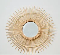 

Ins style literary retro features handmade bamboo mirror makeup mirror