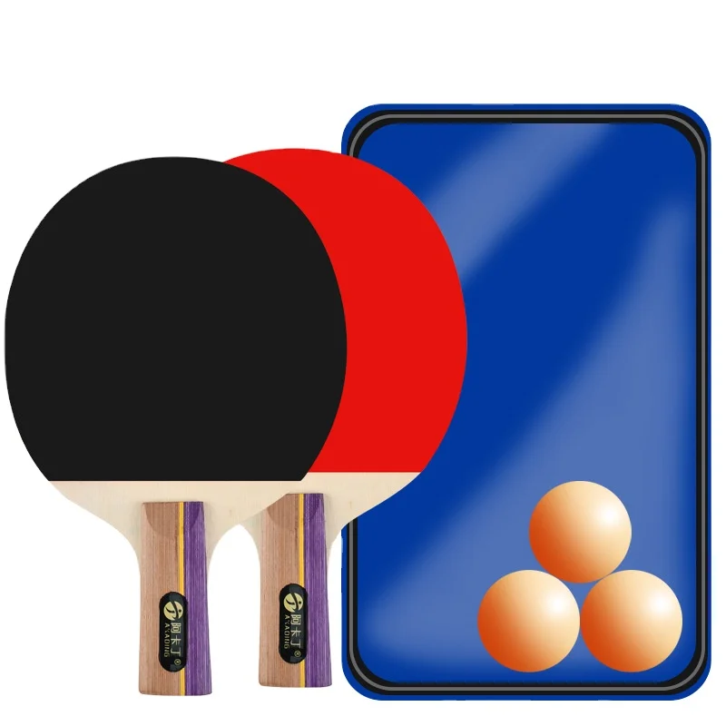 

Table Tennis Racquet Set - Beginner's Two-sided Reverse Glue Racquet Set - 2 Racquet Set, Red