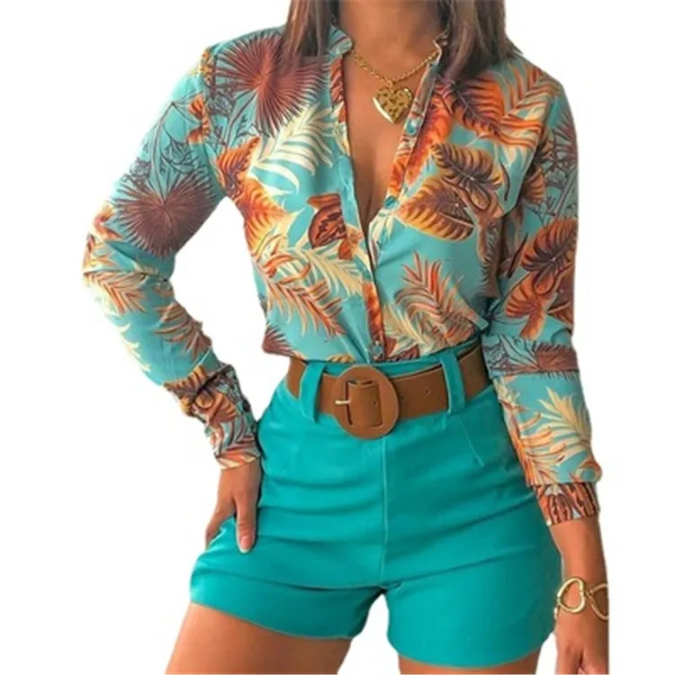 

2021 spring new light mature long sleeve printing women's shirt tops stand collar ladies blouse clothing WM676, As picture showed