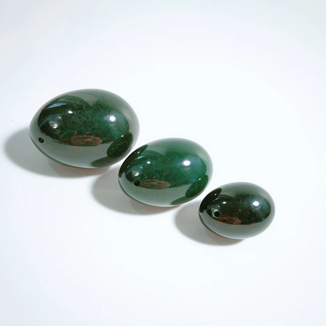

Nephrite jade yoni eggs set kegel exercise egg natural egg for sale