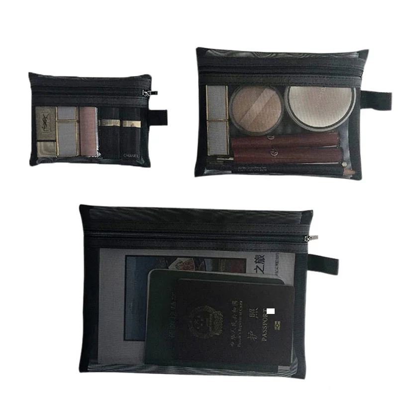 

Fashion Mesh Cosmetic Bag Simple Women Makeup Bag Portable Travel Organizer Toiletry Bag Pouch Makeup Organizer Beauty Wash Kit, As picture