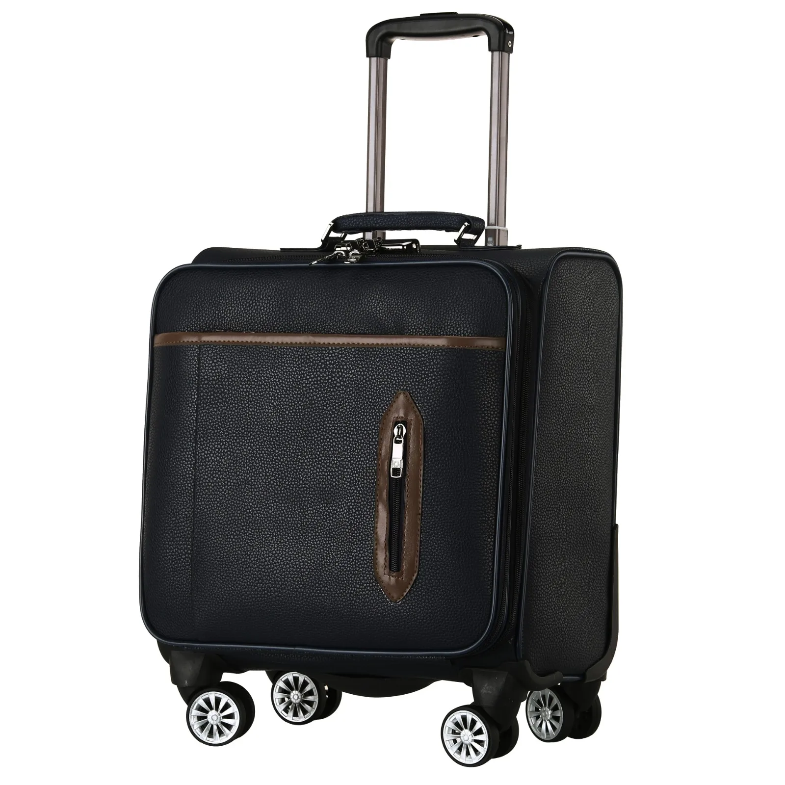 

Factory Hot Selling Nice Travel PU Leather 4 Wheels Carry On Popular travel suitcase