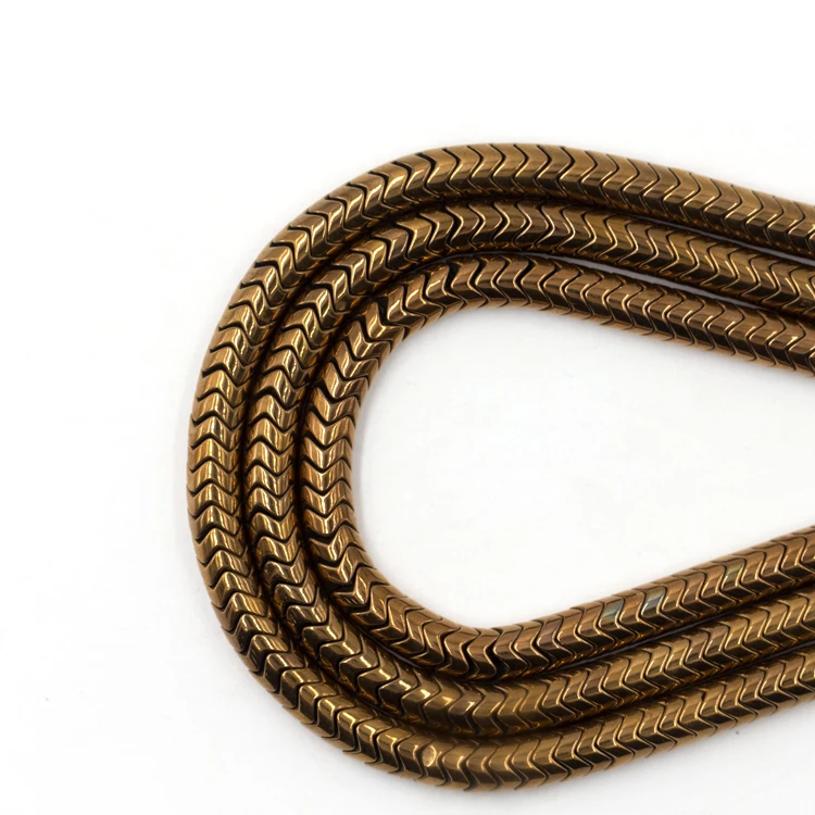

Hot sale jewelry making beads 6mm snake shape plating bronze hematite loose beads for jewelry making