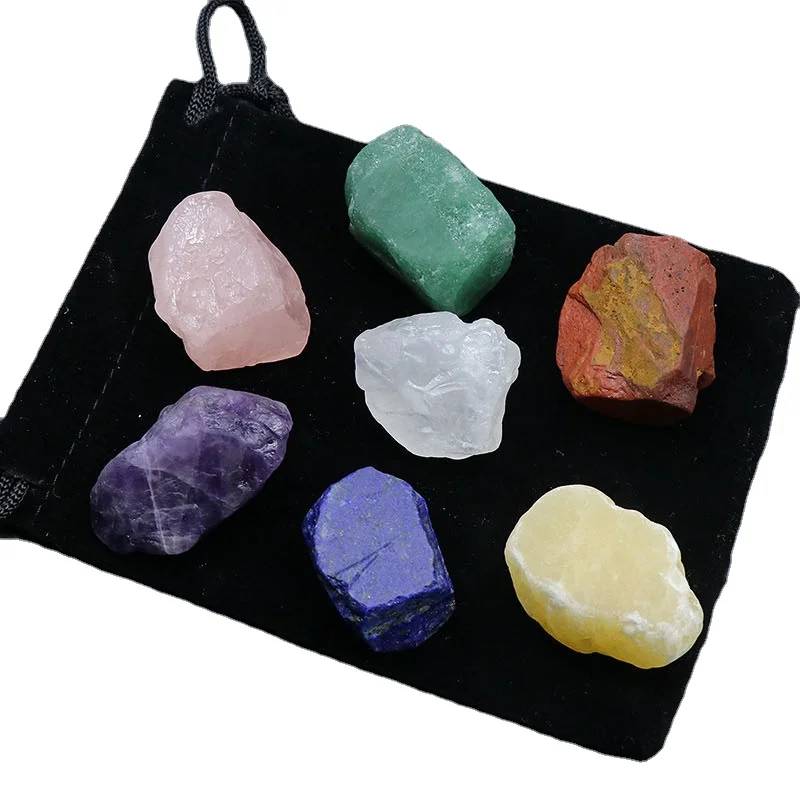 

7 CHAKRA Stone Set Raw Gemstone Yoga Gemstone Natural Stone Healing Crystal Loose Gemstone Agate Tumbled Stone