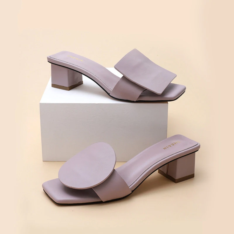 

LX17-1 Ladies Trendy Sandals Square Toe Design 2021 High Quality Fashion Heeled Sandals, As picture or custom
