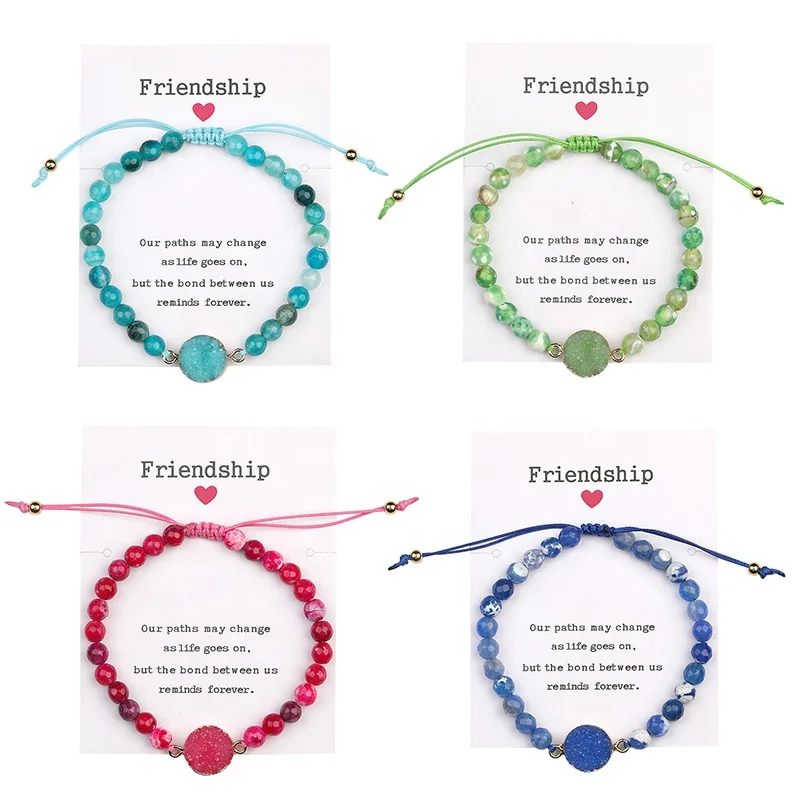 

Fashion handmade Agate stone beads bracelet  rope bracelet charms friendship bracelets for women jewelry