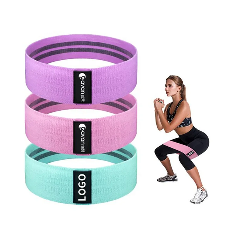 

Custom Logo Printed Yoga Gym Exercise fitness for Legs Glutes Booty Hip Fabric Resistance Bands spot goods