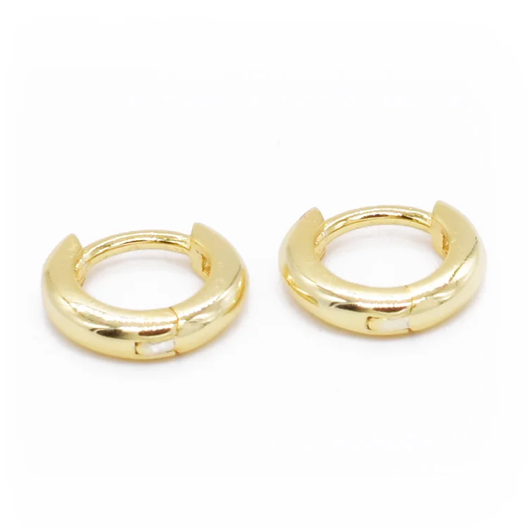 

New design trendy 925 sterling silver 14k gold plated women earrings hoop