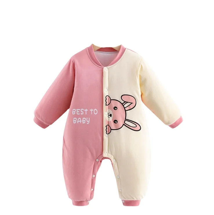 

MYMC High Products Winter Outdoor Activities 100% Organic Cotton Printing Warm Long Sleeves For 6-9 Months Baby Rompers, Customized color