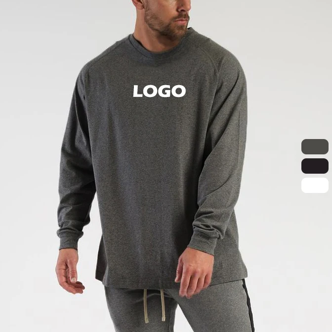 

New Arrival Sports Workout Sweatshirt Long Sleeve Custom Plain Men's T-Shirts