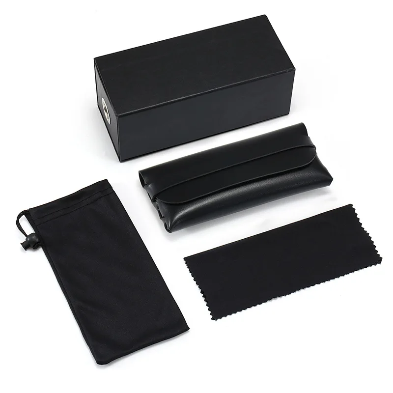 

Custom Logo PU Leather Foldable Eyeglasses Case Sunglasses Box Packaging Set, Customized color