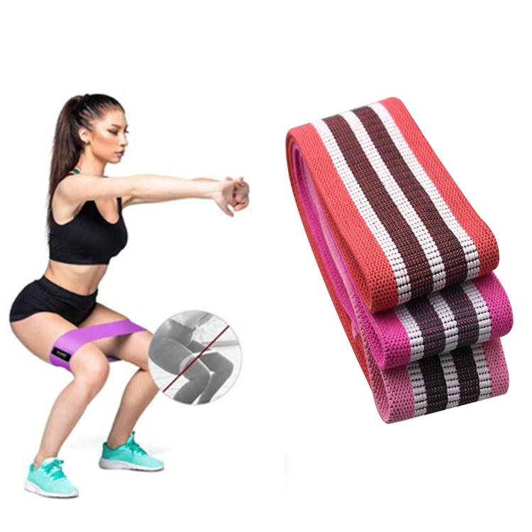 

Custom Logo Printed Yoga Gym Exercise Fitness Legs Glutes Booty Hip Fabric Resistance Bands, Green,pink,purple,grey, black