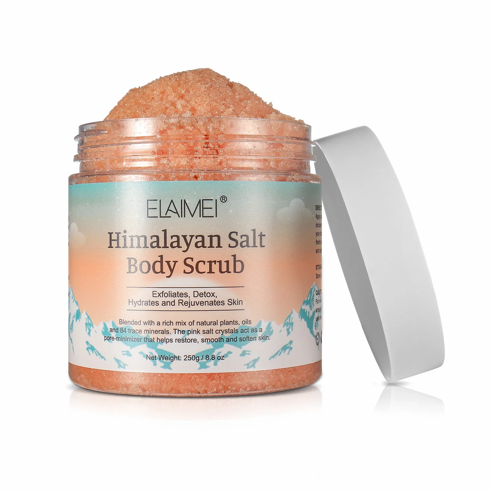 

ELAIMEI Hot Sale Body Scrub Skin Care Cream Himalayan Salt Body Scrub Exfoliates Detox Hydrates and Rejuvenates Skin