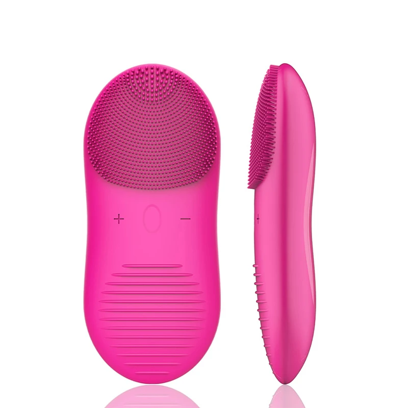 

Face Wash Machine Rechargable Exfoliating Brush Electric Silicone Facial Cleansing Brush, Pink/red