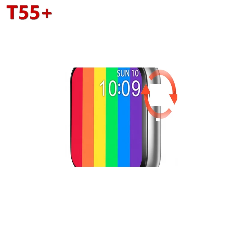 

T55 Plus Smart Watch Men Women 1.54inch Full Touch Screen Waterproof Heart Rate Blue tooth Call T55Plus Smartwatch K10Plus