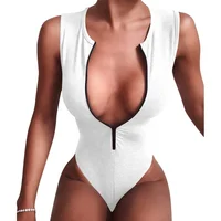 

latest design sexy zipper front jumpsuit adult bodysuits 2020 women romper lingerie sexy clubwear