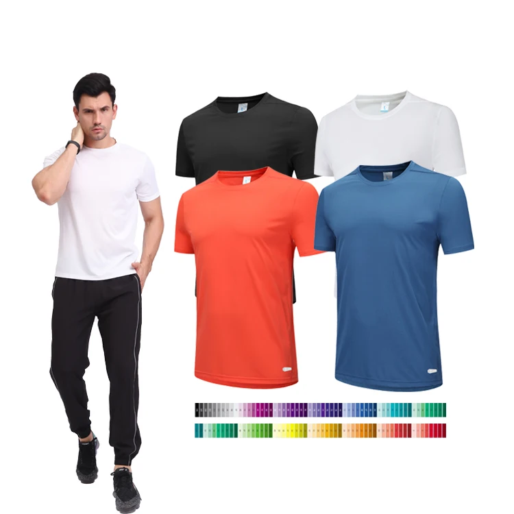 

100% cotton high quality round neck slim fit white fitted t shirts for men stylish designer latest, Black/white/orange/dark blue