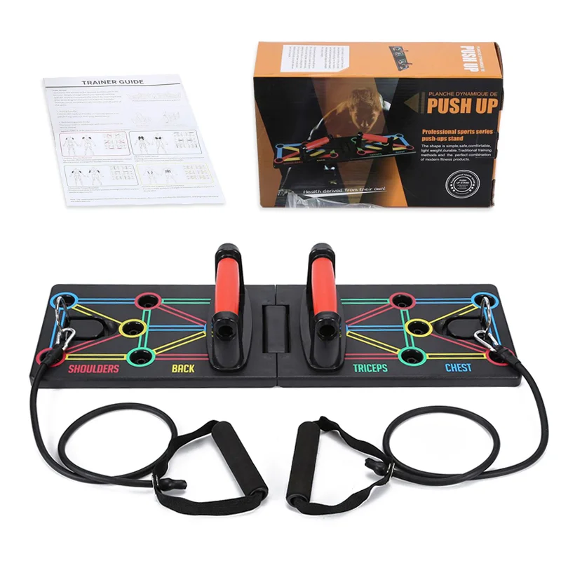 

Home Strength Training 9 in 1 Push-up Bar Multi-function Push Up Board with Resistance Bands