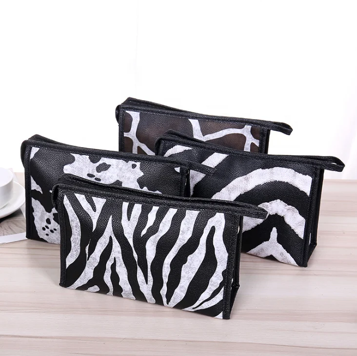 

Many years factory direct cosmetic bag portable makeup zebra print cosmetic bag