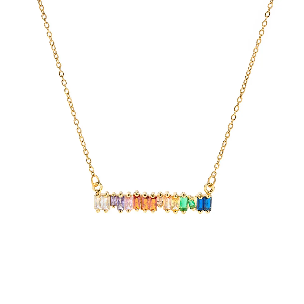 

Minimalist PVD 18K Gold Plated Necklace O Chain Choker Inlaid Colorful Zircon Necklace Stainless Steel Necklace For Women