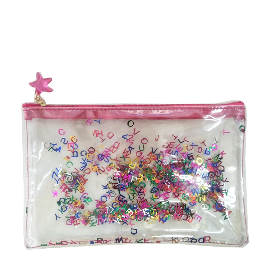 

Hot Selling Women Girls Waterproof Sequin Glitter PVC Mermaid Scale Window Cosmetic Zipper Pouch Bag, Colored