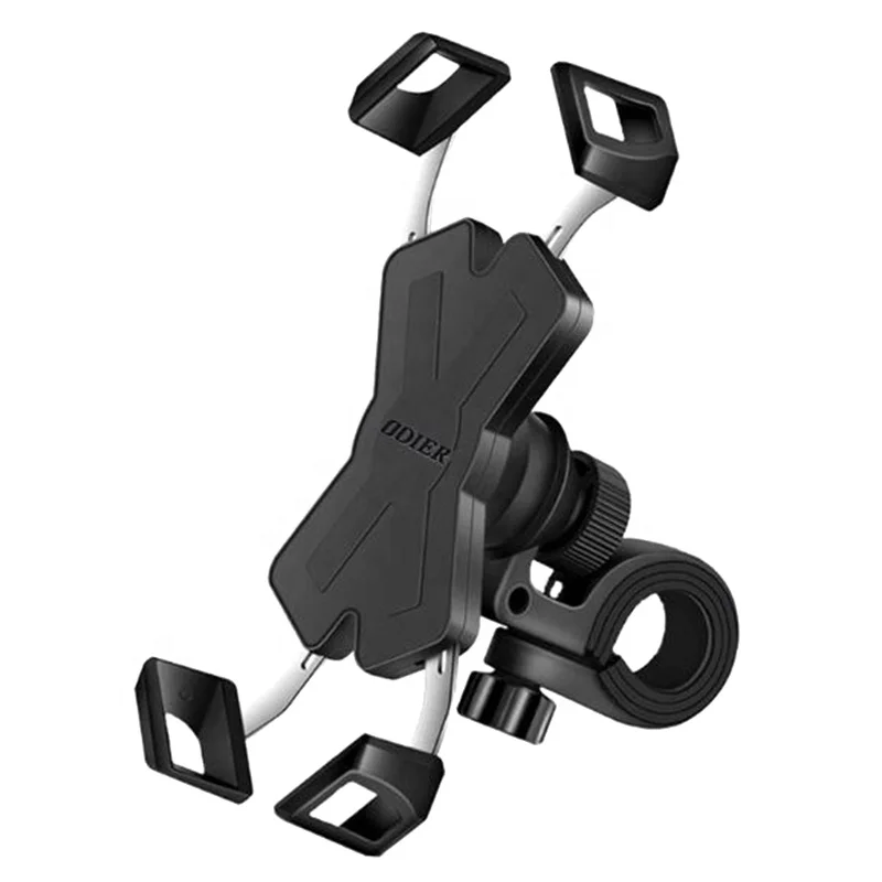 

New Anti Shake 360 Degree Rotation Stainless Steel Clamp Arms Bike Phone Mount Stable Bike Phone Holder, Black