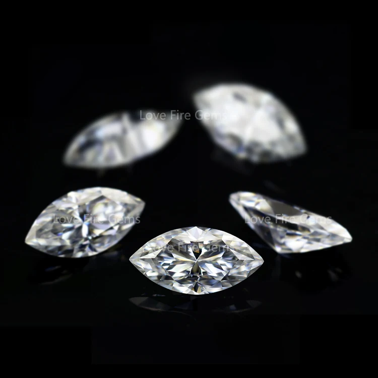 

hand made FL VVS moissanite diamonds loose gemstone marquise cut white d color moissanite, Super white d color