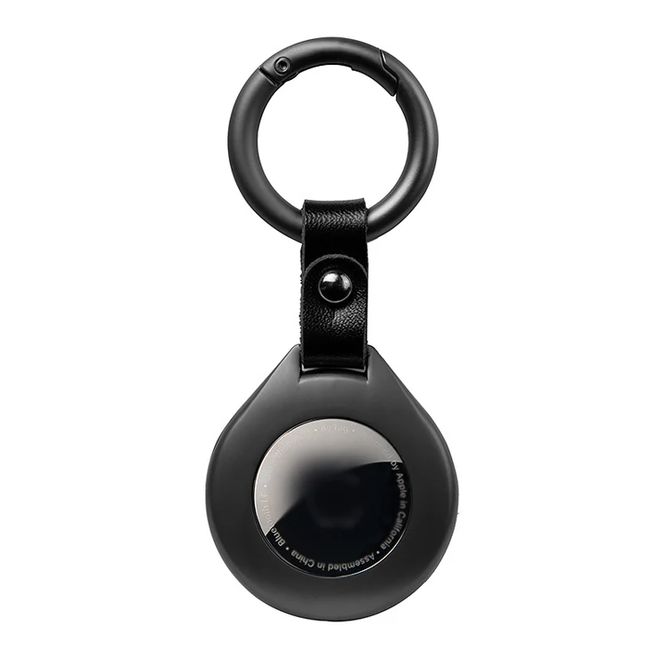 

custom designer metal luxury keychain protective waterproof for apple airtag case, Black, silver