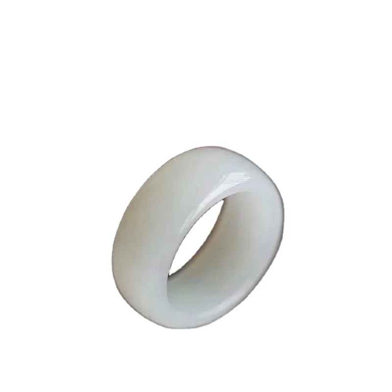 

Certified Hetian Jade Green White Jade Ring