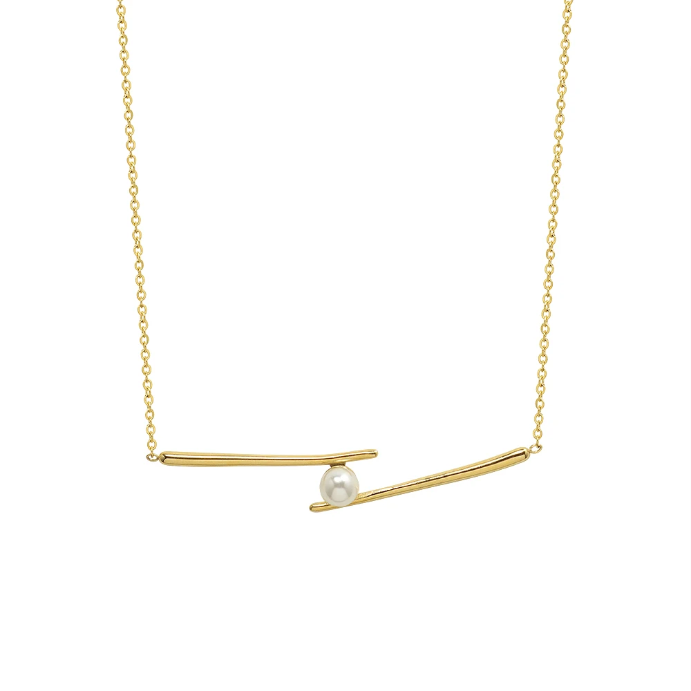 tainless Steel 18K Gold Geomet