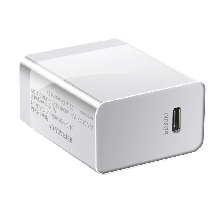 

High quality Portable EU US UK AU Certification Mobile Phone Wall Charger 30W PD USB C Fast Charger