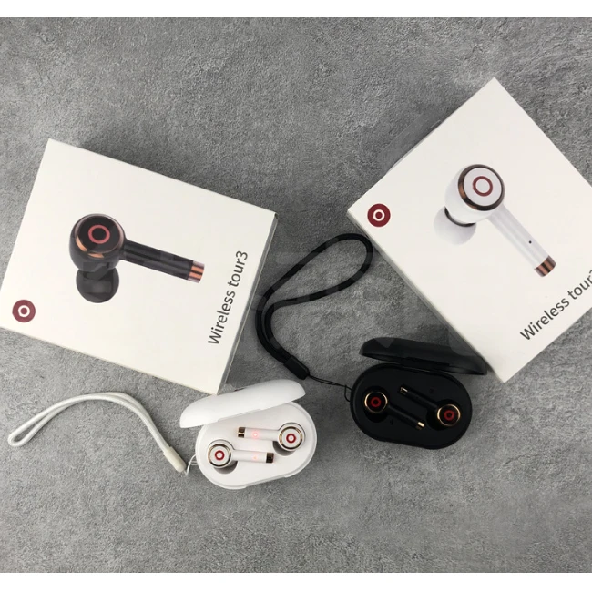 

Wholesale L2 Earphone Wireless Tour 3 TWS Earbuds Handsfree Head Phone Headset Original Packing Box Headphone, Black white