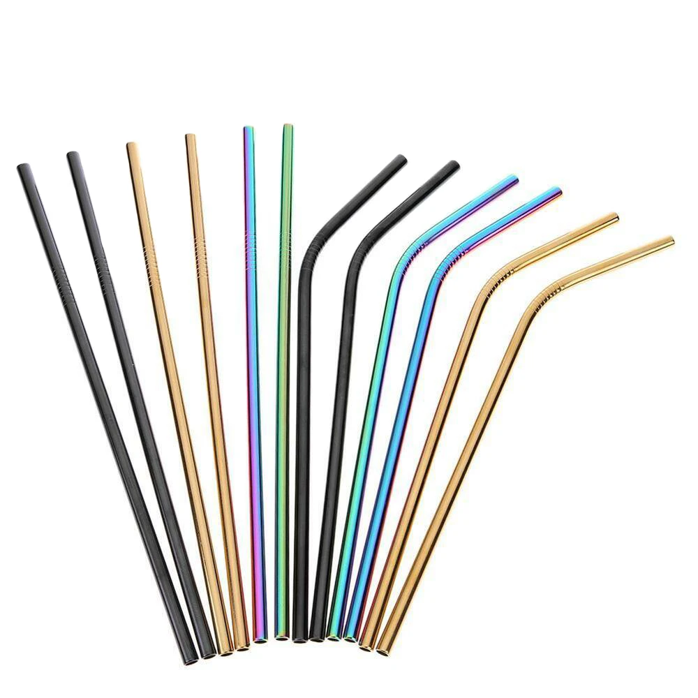 

Colored Metal / 304 Stainless Steel Drinking Straws For Hot or Cool Drink, As request