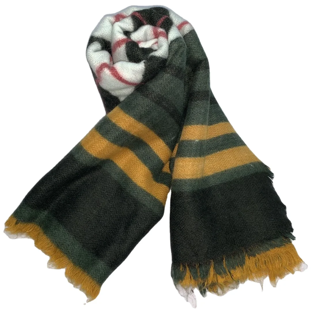 

Hot sale polyster custom made thick warm scarf winter women's plaid scarf, Customized color