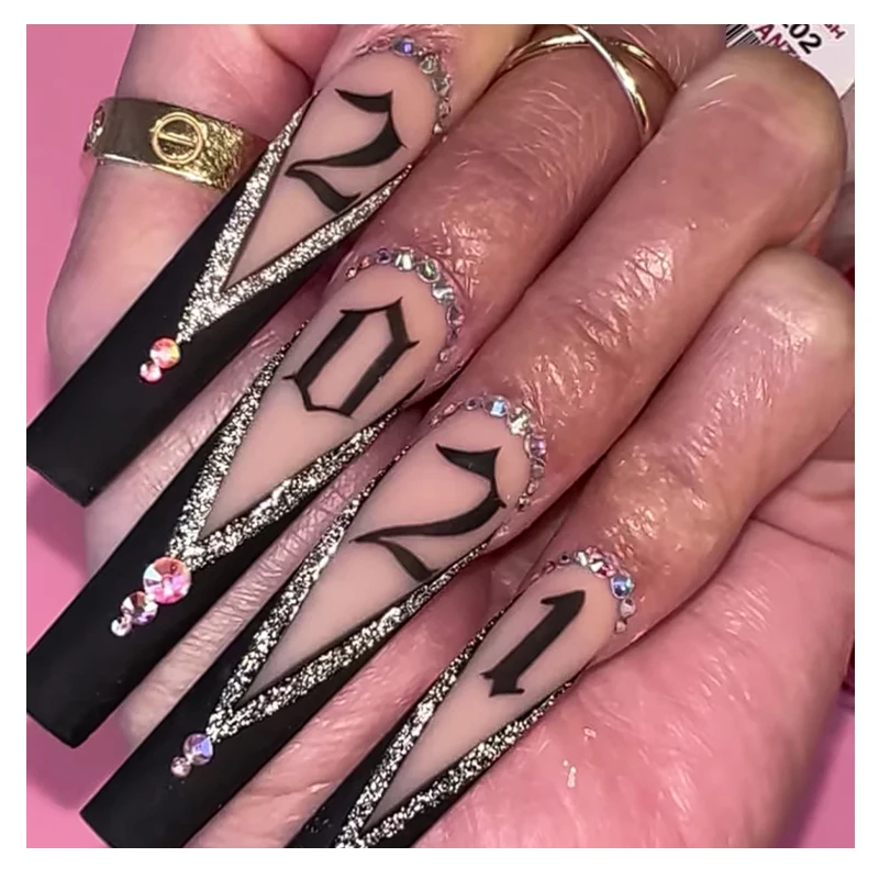 

Private label custom designer press on nails high quality long press on nails