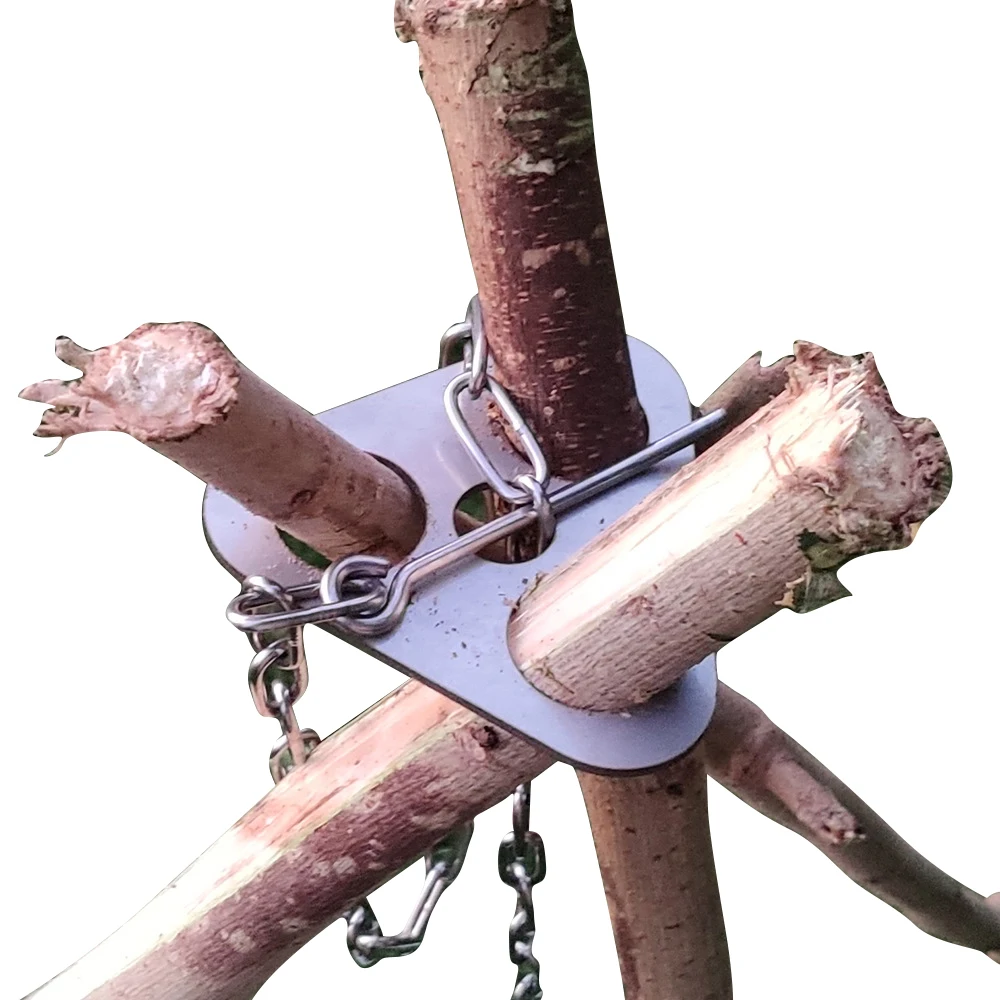

Portable Camping Stainless Steel Wood Tripod Chain Triangle Rack Support Holder for Outdoor Campfire Cooking
