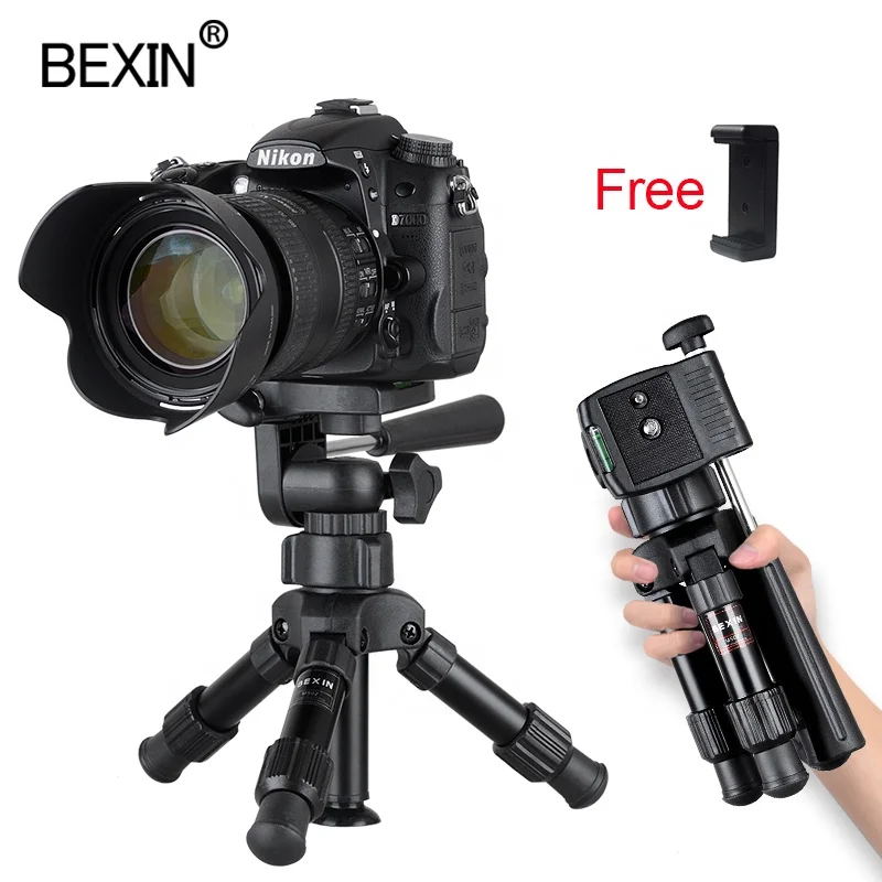 

BEXIN Foldable lightweight mini cell Mobile phone tripod camera stand holder with 3-way tripod head for DSLR camera mobile phone