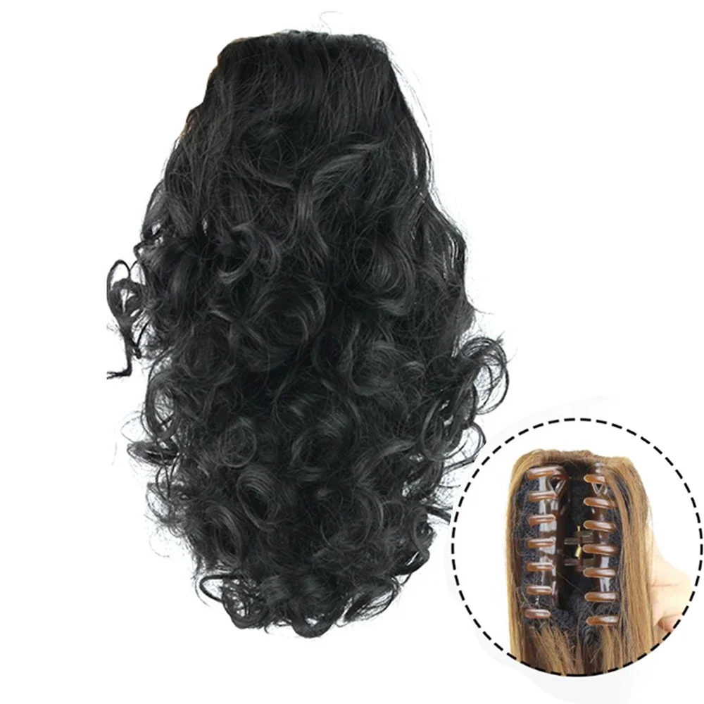 

High Temperature Fiber Hairpiece Curly Claw Ponytails Synthetic Hair Little Pony Tail Clip In Hair Extensions