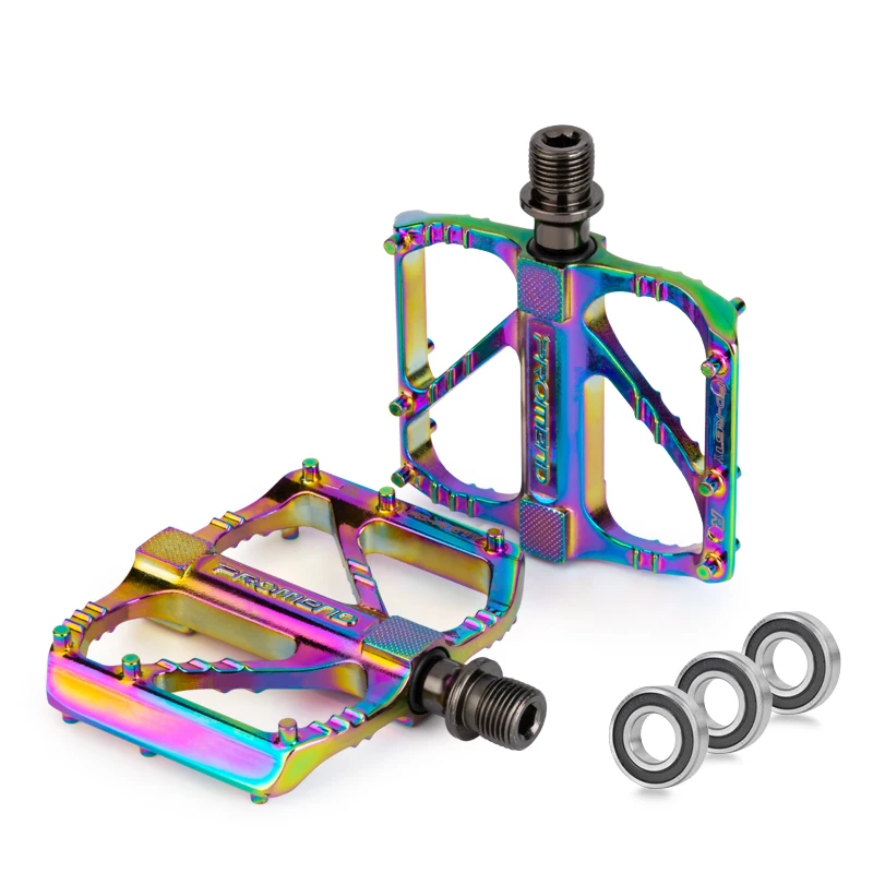 

2021 NEW DESIGN RAINBOW COLOR BICYCLE PEDAL MOUNTAIN BIKE 3 SEALED BEARING PEDALS ROAD BIG PLATFORM ALLOY BIKE PEDAL