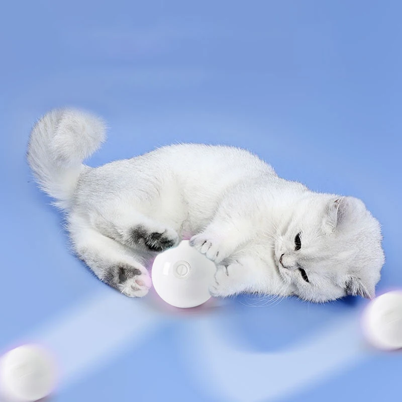 

Peaktoppets Hundespielzeug Electronic Smart Cat Laser Interactive Toy Automatic Rechargeable Cat Toy Ball Toy For Cat 2021, Pink/blue/white