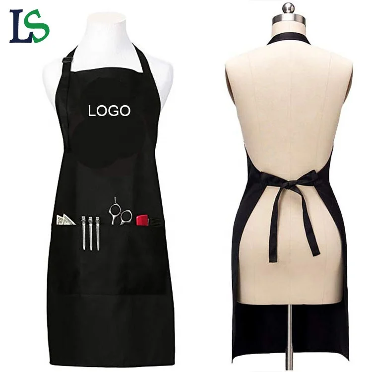 

custom logo barber beauty waterproof black hairdressing salon apron