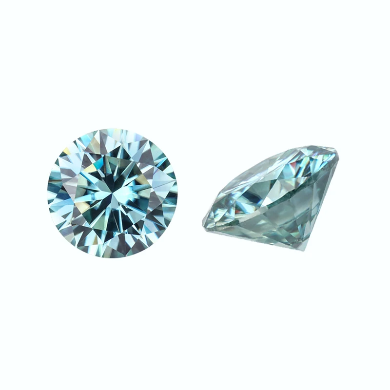 

Thriving Gems Hot Selling Round Brilliant Cut Bule Moissanite Gems, Blue color