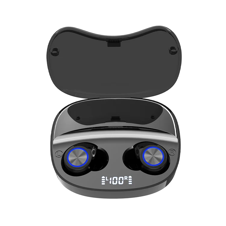 

TW90 tws high quality sports stereo bluetooth headset noise cancelling wireless earphone with 2000mAh power bank tw90 tws, White/ black tws headphone