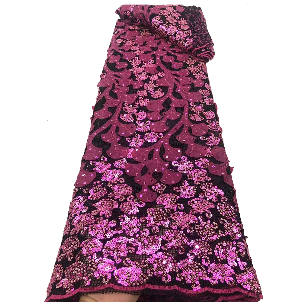 

New Design Wax Embroidery Lace Fabric High Quality Sequins Lace Fabric Sewing Dress Beautiful Wedding Party Lace Dress