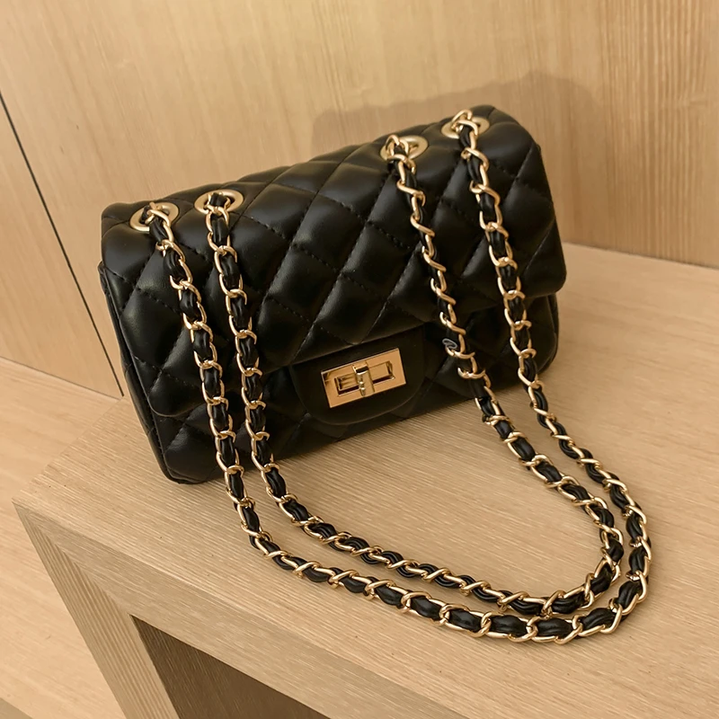 

2021 fashion trend ladies diamond chain bag shoulder messenger bag, Black white or customized