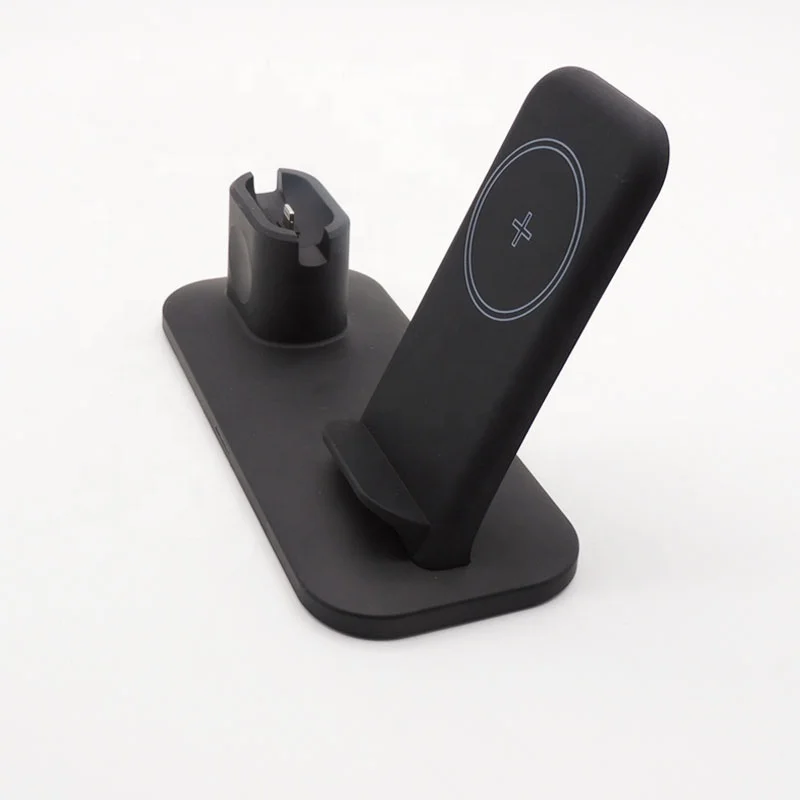 

Free Shipping Multifunction Phone Charger Station Qi 3 in 1 Wireless Charger Dock Charging Station for iphone watch for airport, Black