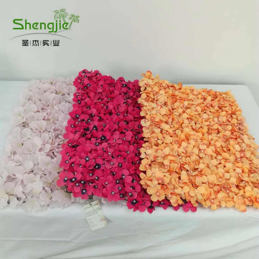 

Cheap 60X40 cm artificial hydrangea flower mat for decoration